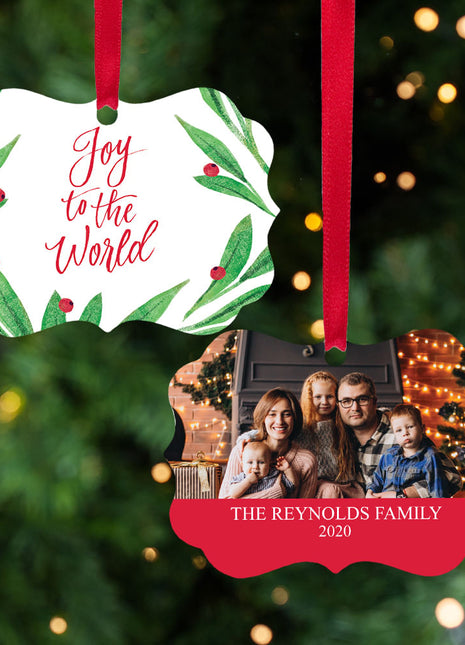 Personalized "Joy to the World Family Photo" Ornament Personalized Ornament by ORNAMENT SHOP EXCLUSIVE