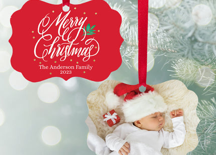 decorative personalized family photo christmas ornament – Christmas ornament, holiday tree decoration or gift