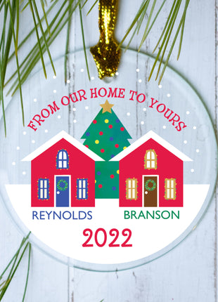 Personalized Family Home Christmas Ornament by ORNAMENT SHOP EXCLUSIVE Personalized Glass Ornament