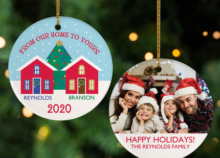 keepsake personalized 'from our home to yours' christmas photo christmas ornament – Christmas ornament, holiday tree decorati