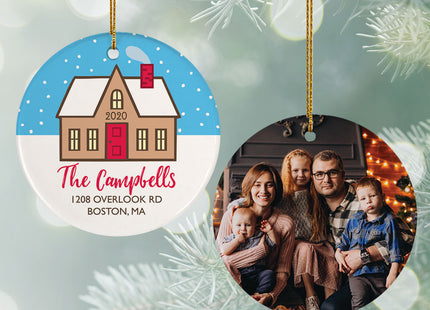 personalized personalized family home christmas photo christmas ornament – Christmas ornament, holiday tree decoration or gif