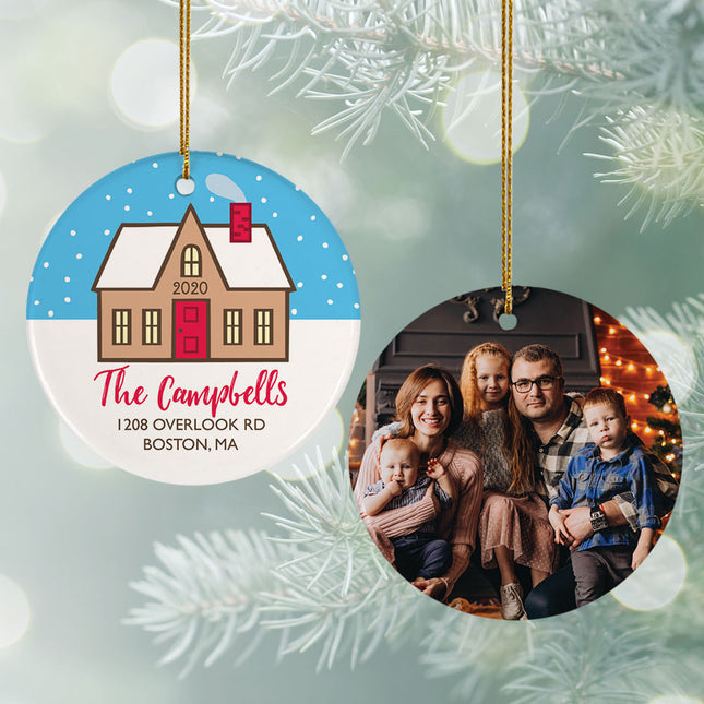 personalized personalized family home christmas photo christmas ornament – Christmas ornament, holiday tree decoration or gif