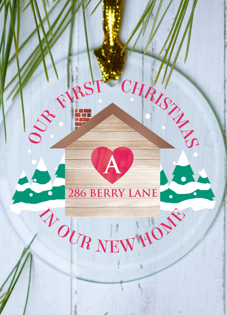 Personalized First Christmas in Our New Home Christmas Ornament by ORNAMENT SHOP EXCLUSIVE Personalized Glass Ornament