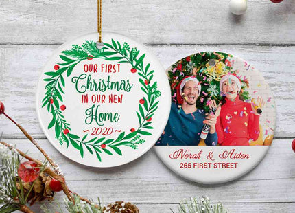 First Christmas in Our New Home Personalized Photo Ornament