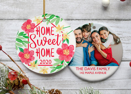 holiday personalized home sweet home christmas ornament – Christmas ornament, holiday tree decoration or gift