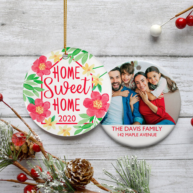 holiday personalized home sweet home christmas ornament – Christmas ornament, holiday tree decoration or gift