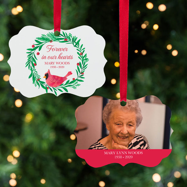 holiday personalized forever in our hearts christmas ornament – Christmas ornament, holiday tree decoration or gift