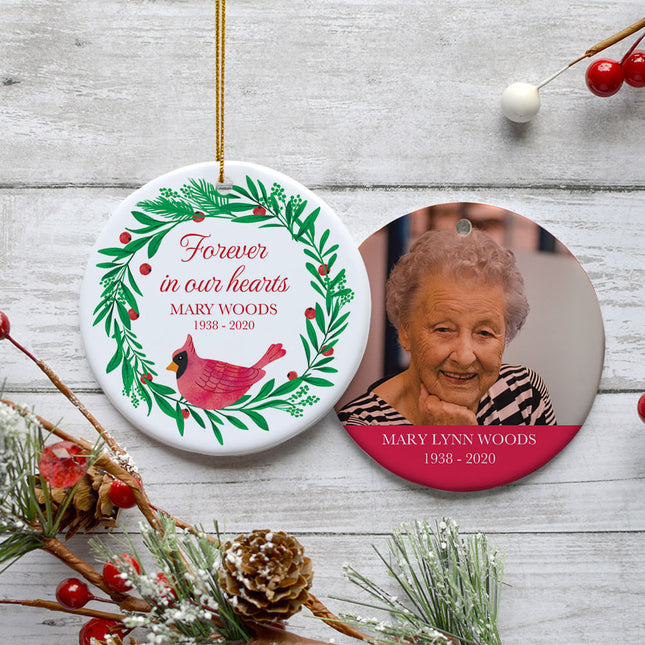 holiday personalized memorial photo christmas ornament – Christmas ornament, holiday tree decoration or gift