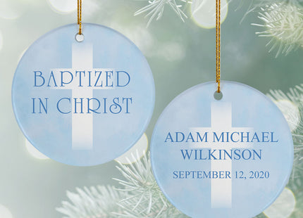 holiday personalized baptism christmas ornament – Christmas ornament, holiday tree decoration or gift