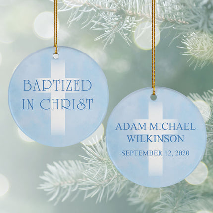 holiday personalized baptism christmas ornament – Christmas ornament, holiday tree decoration or gift