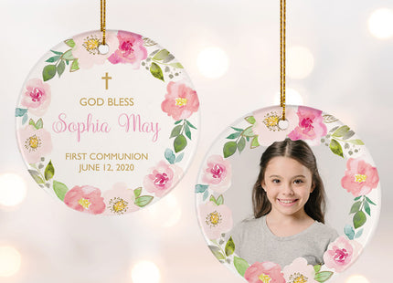 holiday personalized first communion photo christmas ornament – Christmas ornament, holiday tree decoration or gift