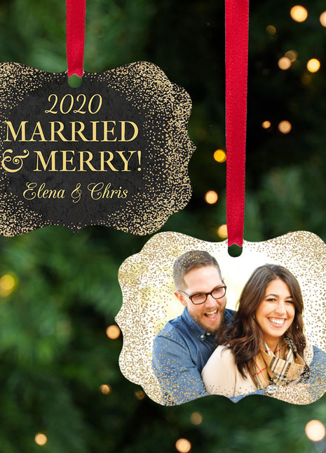 Personalized "Married & Merry" Ornament Personalized Ornament by ORNAMENT SHOP EXCLUSIVE