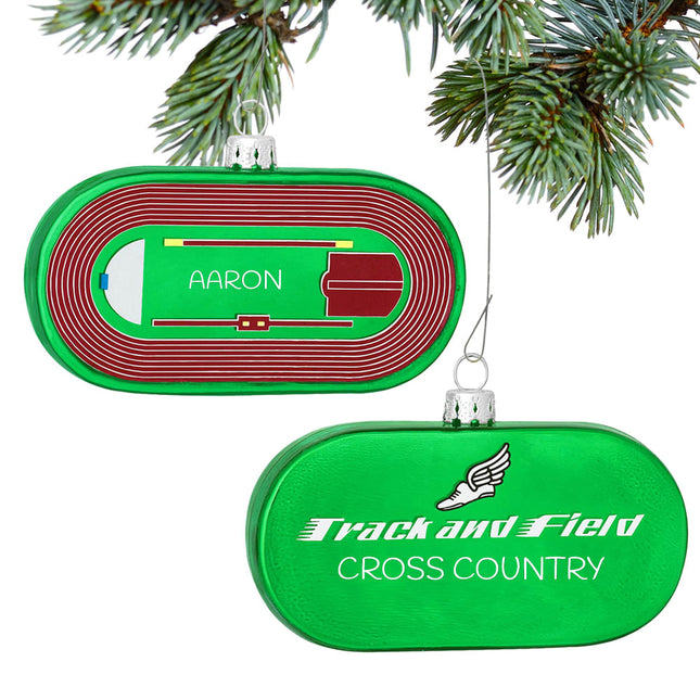 holiday personalized track and field christmas ornament – Christmas ornament, holiday tree decoration or gift