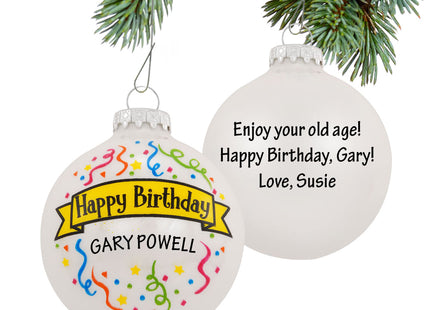 engraved personalized happy birthday christmas ornament – Christmas ornament, holiday tree decoration or gift