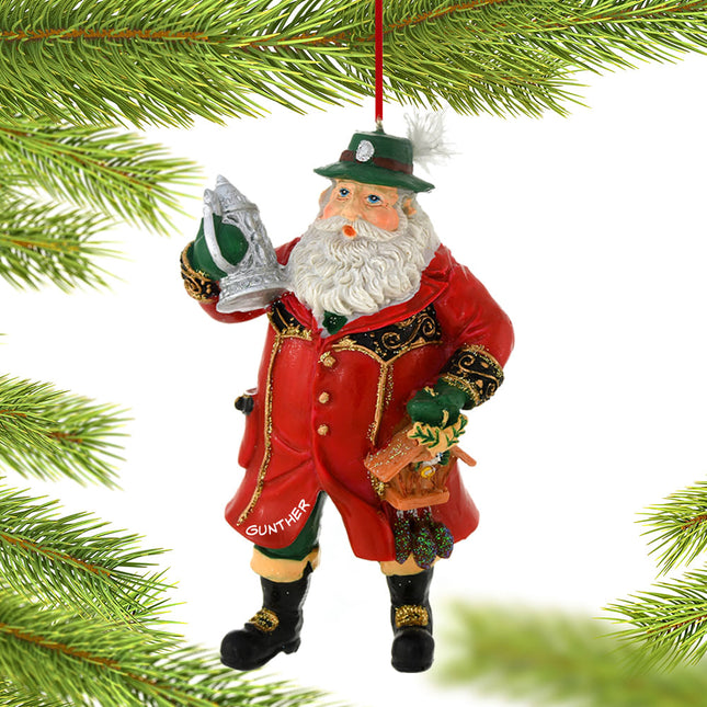 custom personalized german santa with beer stein christmas ornament – Christmas ornament, holiday tree decoration or gift