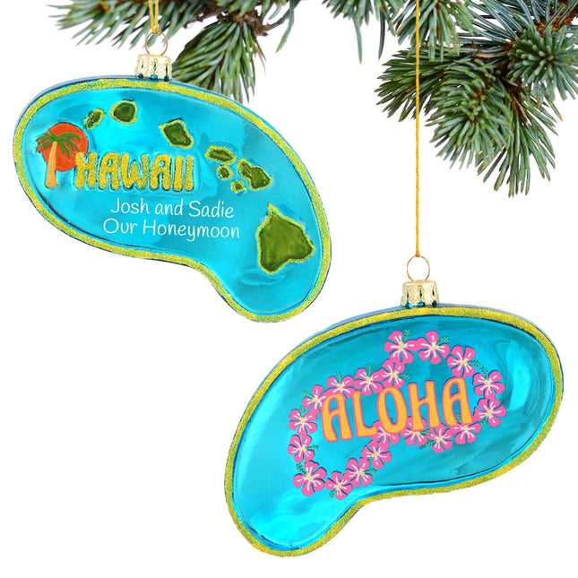 decorative personalized hawaii christmas ornament – Christmas ornament, holiday tree decoration or gift