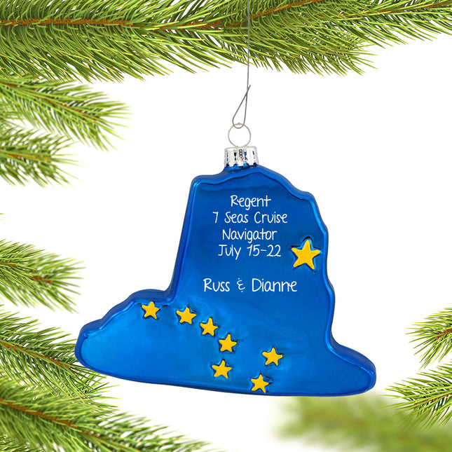 decorative personalized alaska state shape christmas ornament – Christmas ornament, holiday tree decoration or gift