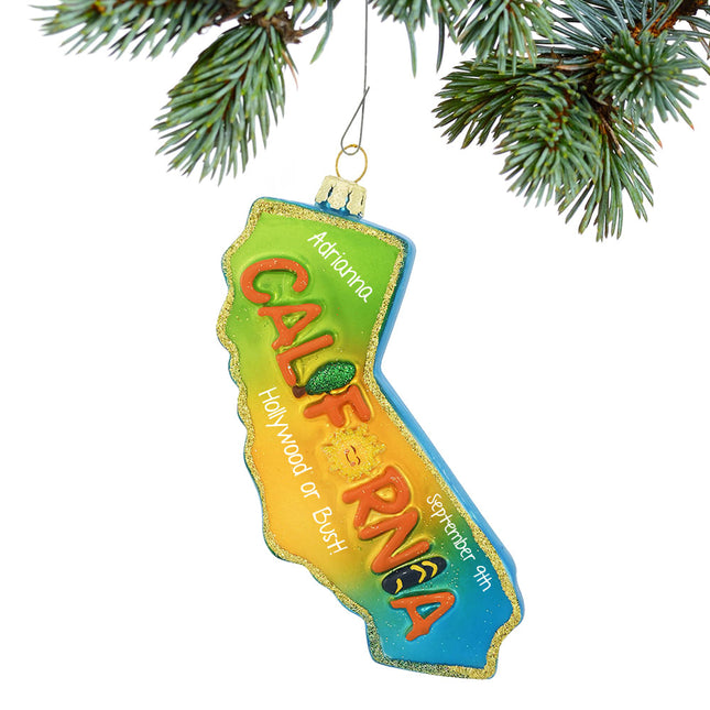personalized personalized california state shape christmas ornament – Christmas ornament, holiday tree decoration or gift