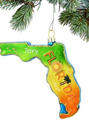 Florida State Shape Personalized Ornament by BRONNERS Ornament
