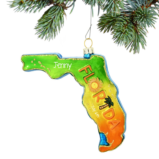 custom personalized florida state shape christmas ornament – Christmas ornament, holiday tree decoration or gift