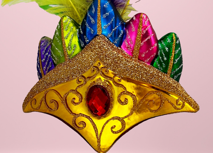 Showgirl Crown Polish Glass Ornament