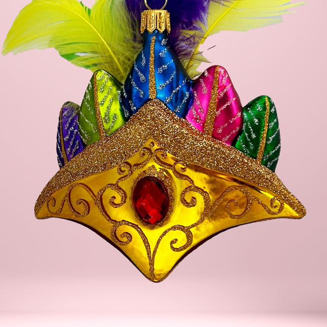 Showgirl Crown Polish Glass Ornament
