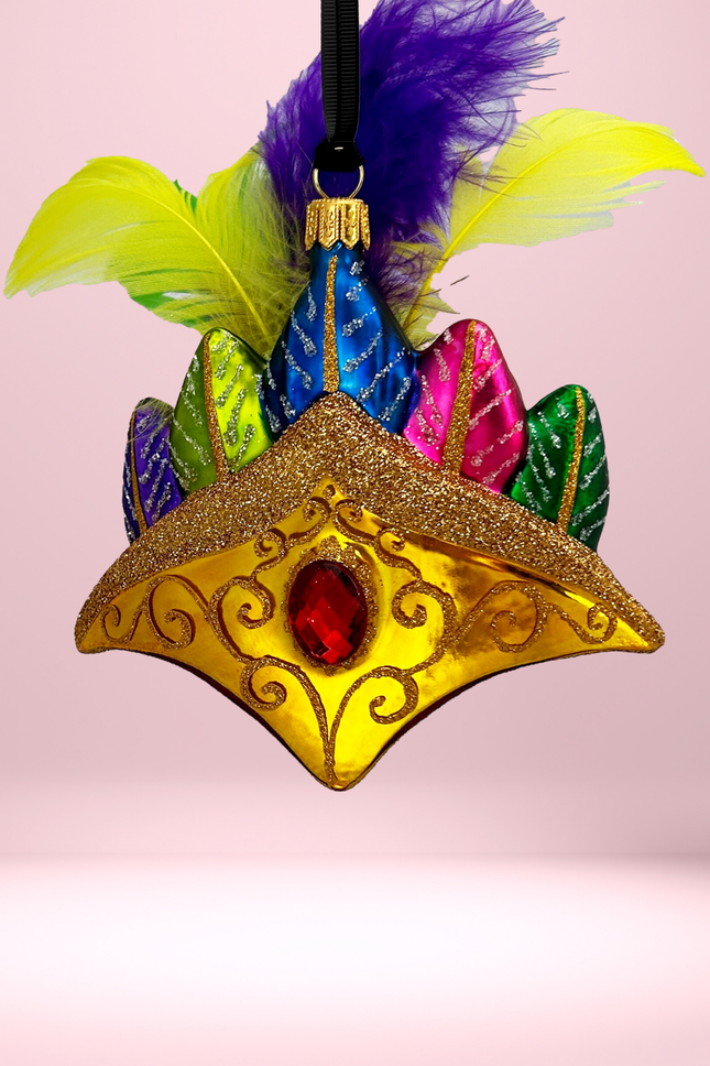 Showgirl Crown Polish Glass Ornament