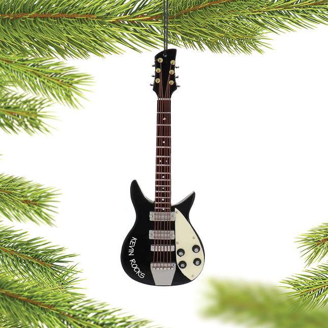 keepsake personalized black electric guitar christmas ornament – Christmas ornament, holiday tree decoration or gift