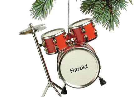 decorative personalized red drum set christmas ornament – Christmas ornament, holiday tree decoration or gift