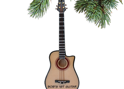 engraved personalized acoustic bass guitar christmas ornament – Christmas ornament, holiday tree decoration or gift