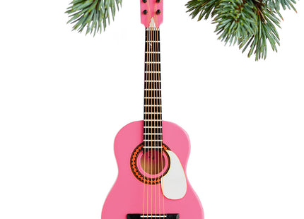 engraved personalized pink string guitar christmas ornament – Christmas ornament, holiday tree decoration or gift