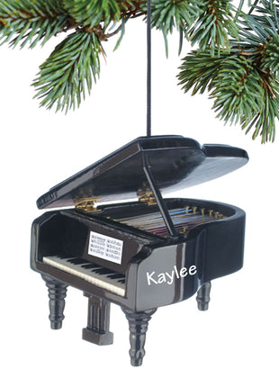 Grand Piano Black Personalized Ornament by BROADWAY Ornament