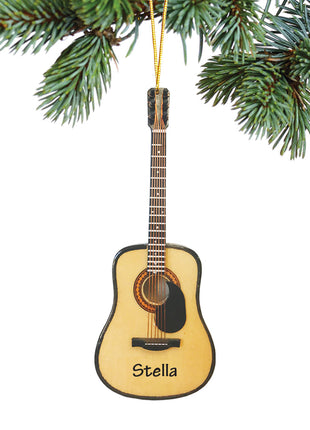 Classic Guitar Steel String w/ Pick Guard Personalized Ornament by BROADWAY Ornament