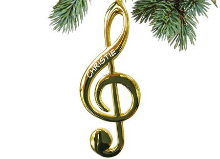 holiday personalized g clef christmas ornament – Christmas ornament, holiday tree decoration or gift