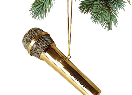 keepsake personalized microphone christmas ornament – Christmas ornament, holiday tree decoration or gift