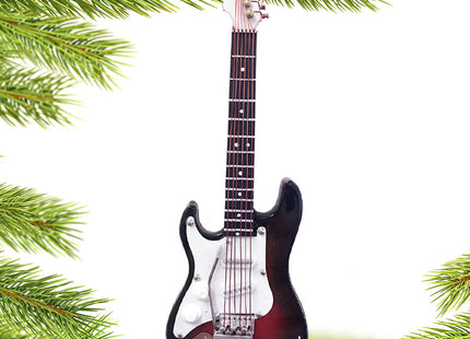 custom personalized brown electric guitar - left handed guitar christmas ornament – Christmas ornament, holiday tree decorati
