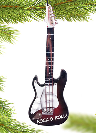 Brown Electric Guitar - Left Handed Guitar Personalized Ornament by BROADWAY Ornament