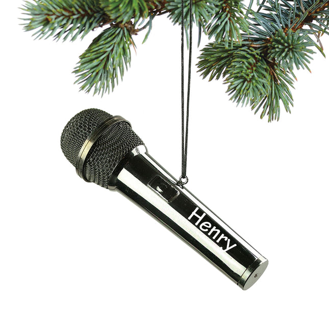 Black Microphone Ornament