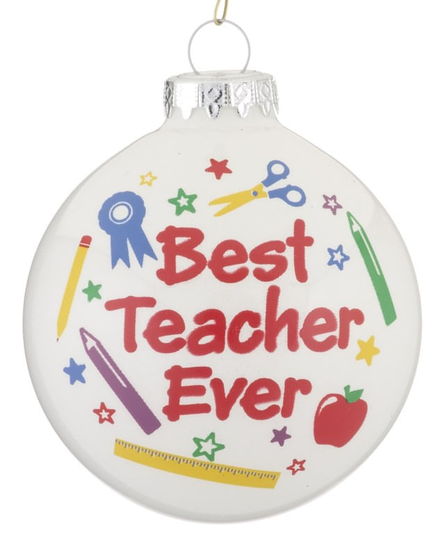 engraved best teacher ever award christmas ornament – Christmas ornament, holiday tree decoration or gift