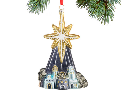 personalized blown glass star over bethlehem christmas ornament – Christmas ornament, holiday tree decoration or gift