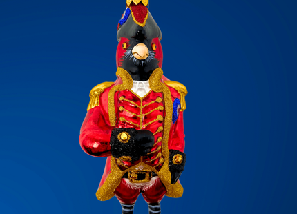 Cardinal Founding Feather Glass Ornament