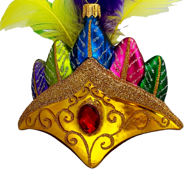 Showgirl Crown Polish Glass Ornament