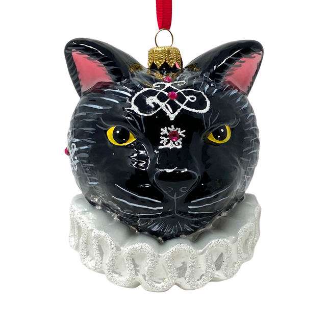 Lunar Cat Polish Glass Ornament