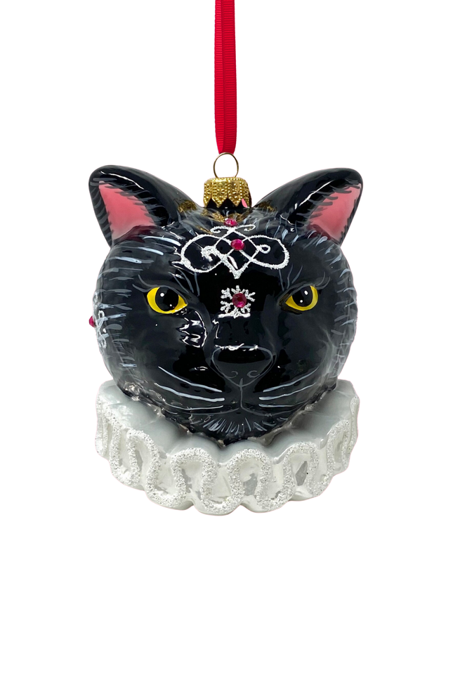 Lunar Cat Polish Glass Ornament