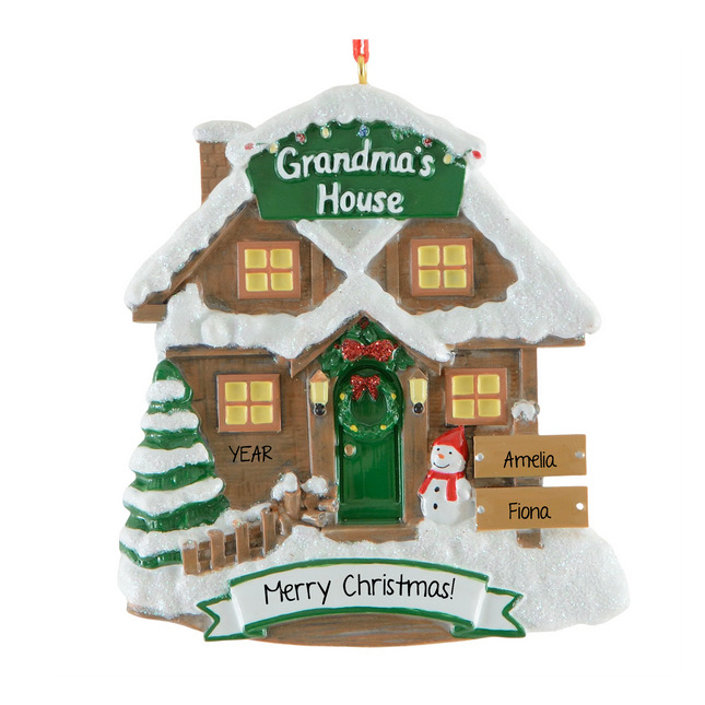 Personalized Grandma's House Grandkids Christmas Ornament (2-8 Names)