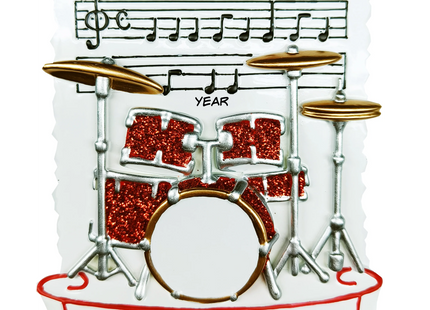 Personalized Drum Set Christmas Ornament