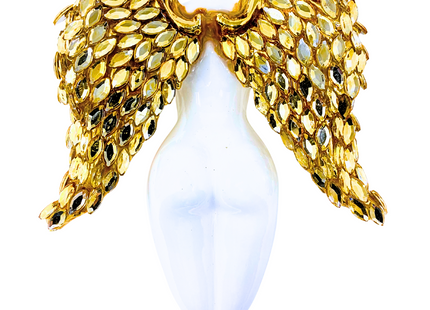 Golden Luxe Winged Angel Sculpture Glass Ornament