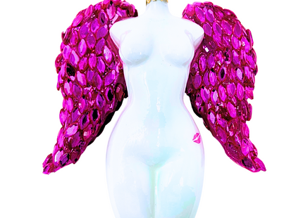 Celestina Winged Angel Sculpture Glass Ornament