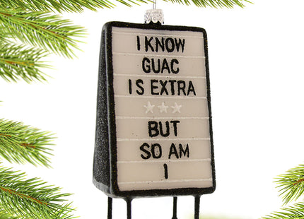 holiday extra guac ornament – Christmas ornament, holiday tree decoration or gift