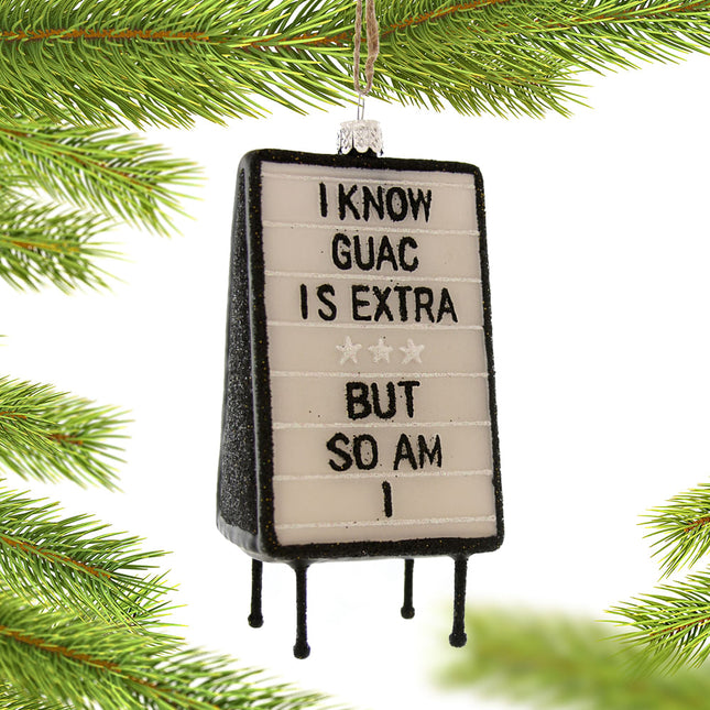 holiday extra guac ornament – Christmas ornament, holiday tree decoration or gift